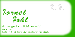 kornel hohl business card